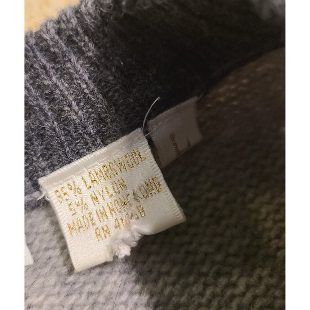 Vtg APART Sweater Men’s L Propeller Blade Look Gray Base Lambs Wool Nylon Blend - Picture 11 of 16